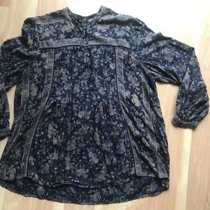 Lucky Brand Blue Floral Blouse
